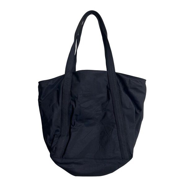 Lululemon Black Nylon Large Tote Bag With Double Handles And Front Pocket - Picture 2 of 8